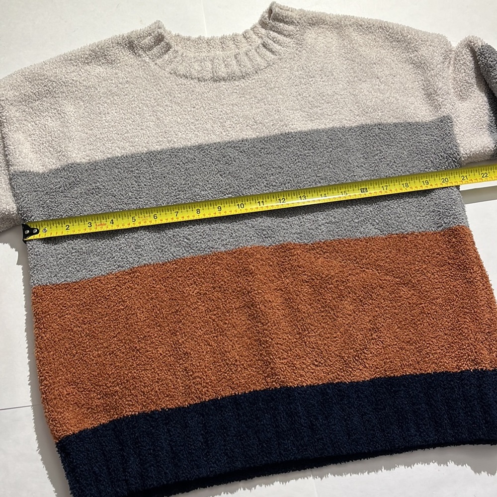 Thread & Supply cozy striped sweater cropped large stone rust navy shirt top - Picture 4 of 5